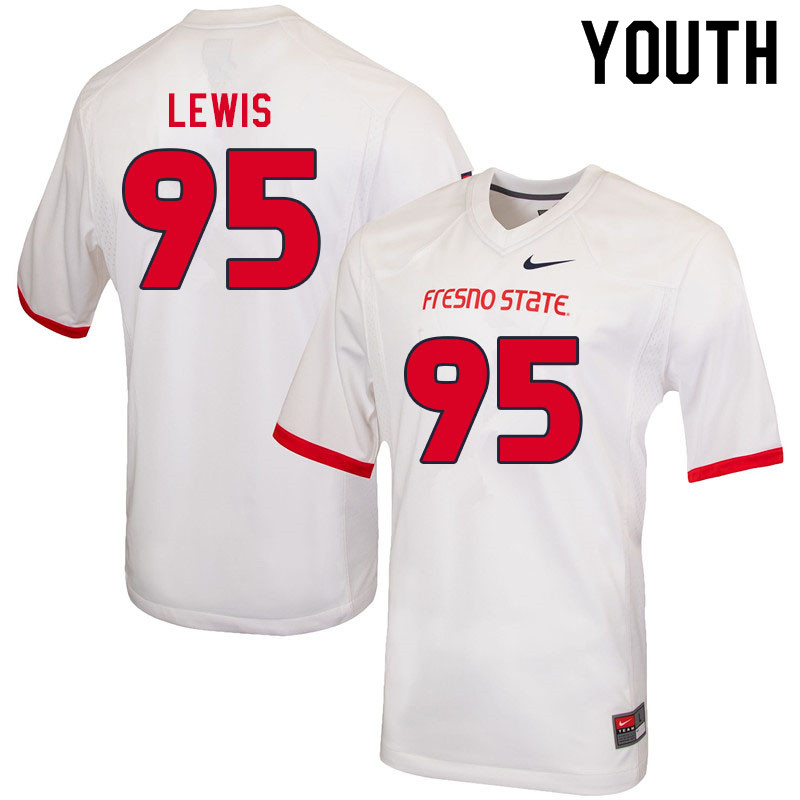 Youth #95 Julius Lewis Fresno State Bulldogs College Football Jerseys Sale-White - Click Image to Close